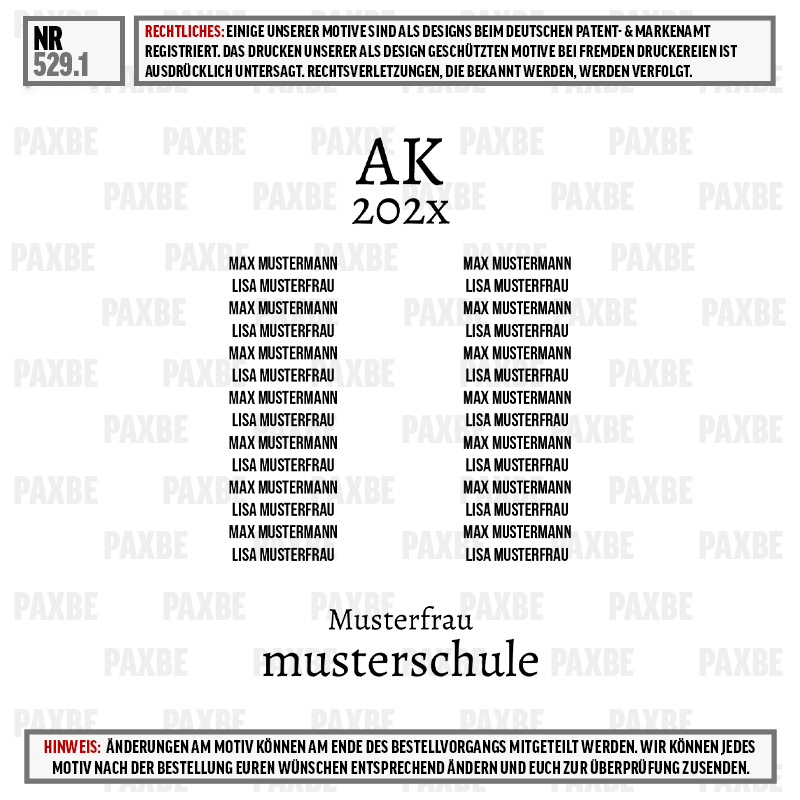 T-Shirt, Musterfrau, Mug, musterschule, AK 202x, Musterfrau, Mustersschule, Deutsch, Druckvorlage, Vorlage