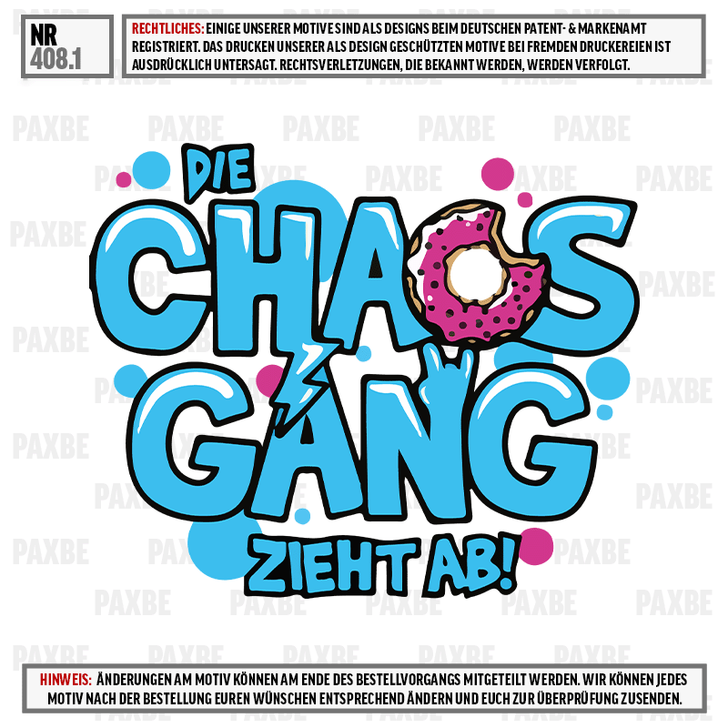Spruch, Chaose, Graffiti, Comic, Ziehtab, Graffiti, Wortbild, Donut, Chaos Gang, Ziehtab