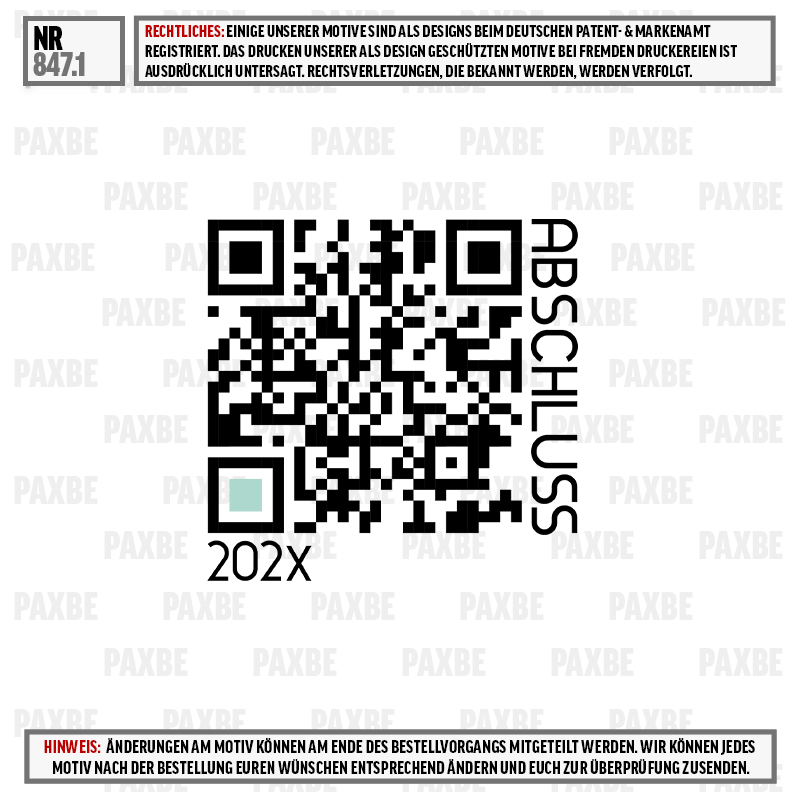 QR-Code, Barcode, Label, Abschluss, PAXBE, QR-Code, Abschluss, 202X, Motiv, Muster