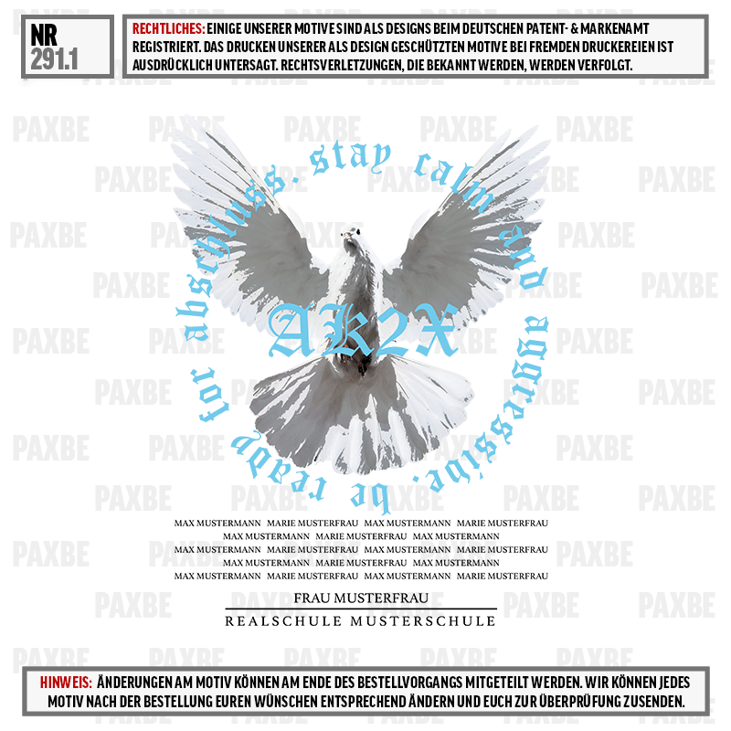 Taube, Weiß, Grafik, PAXBE, Text, taube, feather, zorn, musterfrau, real schule