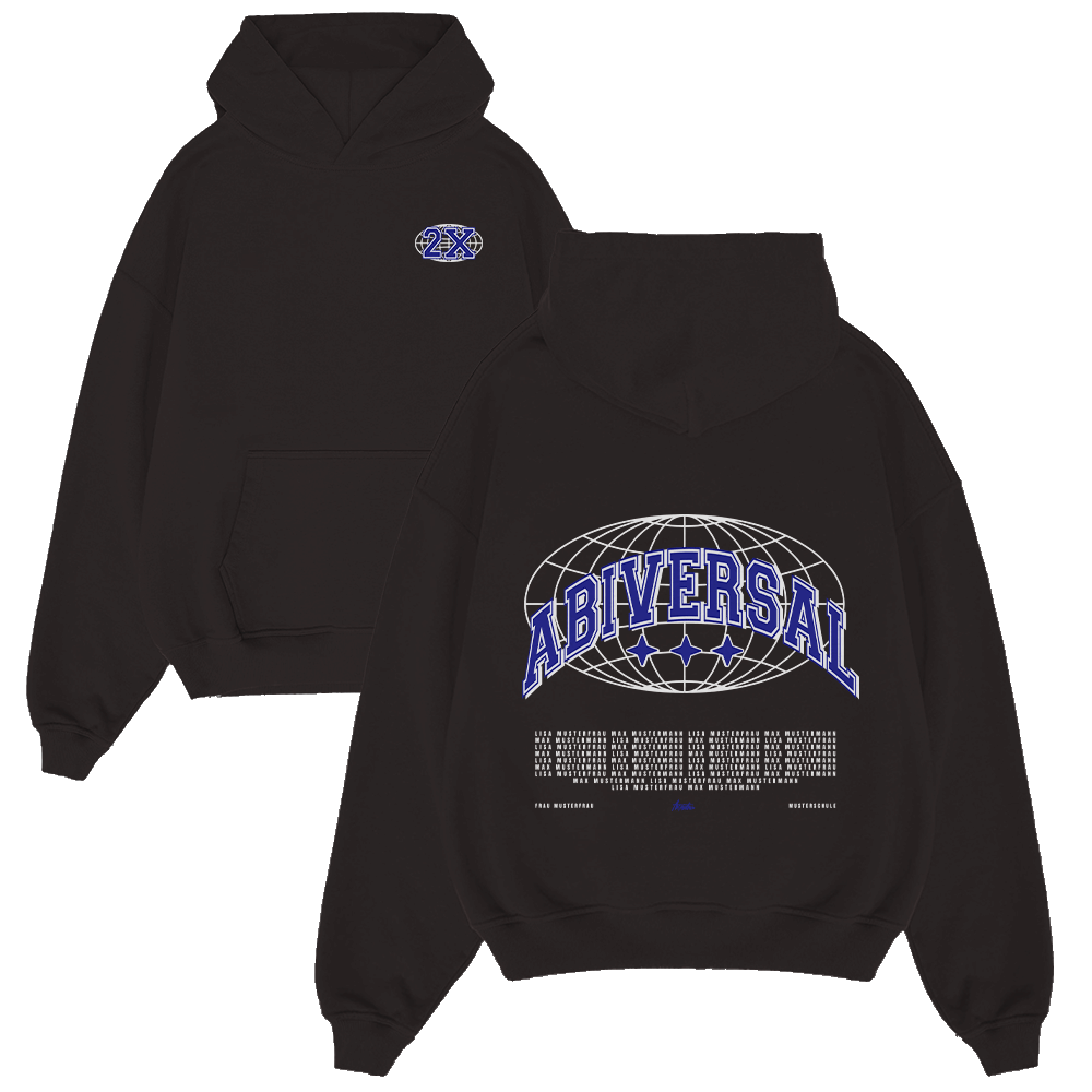 Hoodie, Schwarz, Grafik, Weltkugel, AbUniversal, hoodie, schwarz, grafik, welt, text