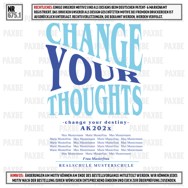 CHANGE YOUR THOUGHTS 675.1