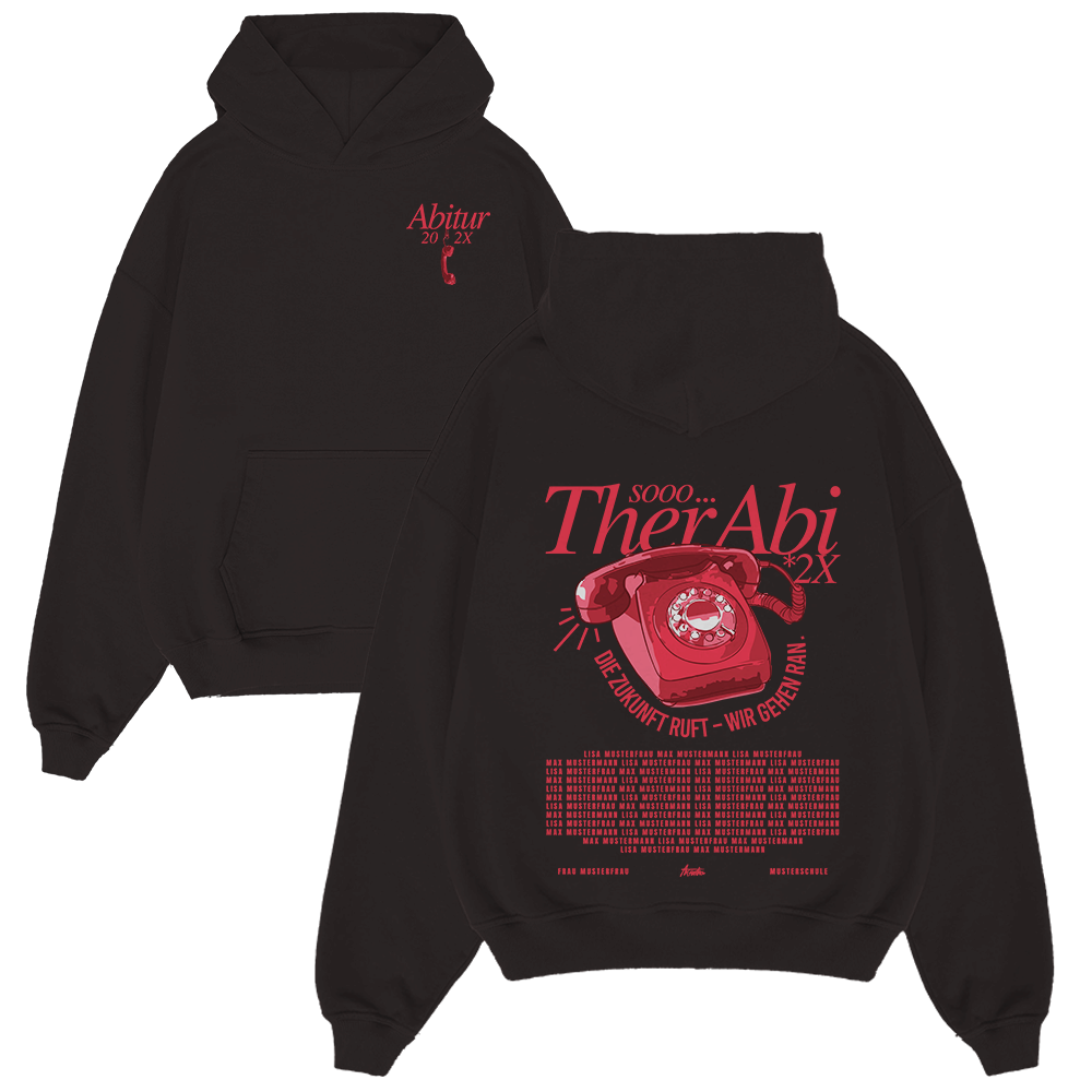 Hoodie, Kapuzenpullover, Schwarz, Rot Telefon, TheFuture, Hoodie, Pullover, Schwarz, Grafik, Telefon