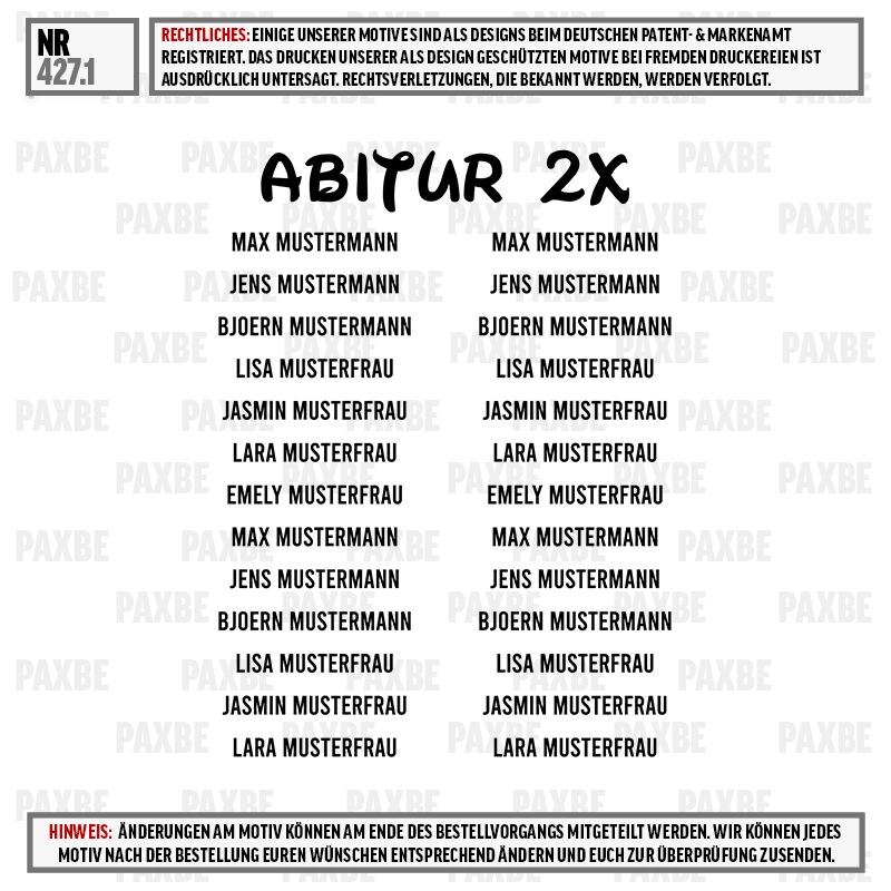 necktag, name label?, abitur 2x, max mustermann, lisa musterfrau, T-Shirt, Abitur 2x, Namensschilder, Namensliste, Designmotiv