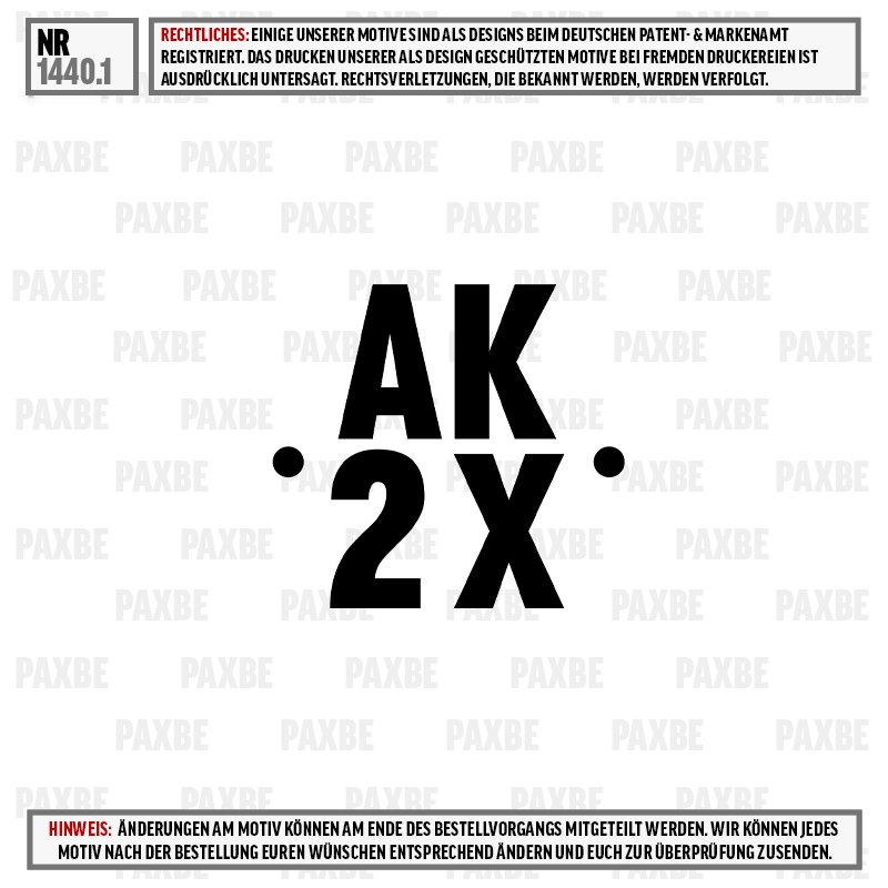 Textdesign, AK 2X, Mono-Schrift, Schwarzdruck, Punkte dazwischen, stickers, AK, 2X, label, dots