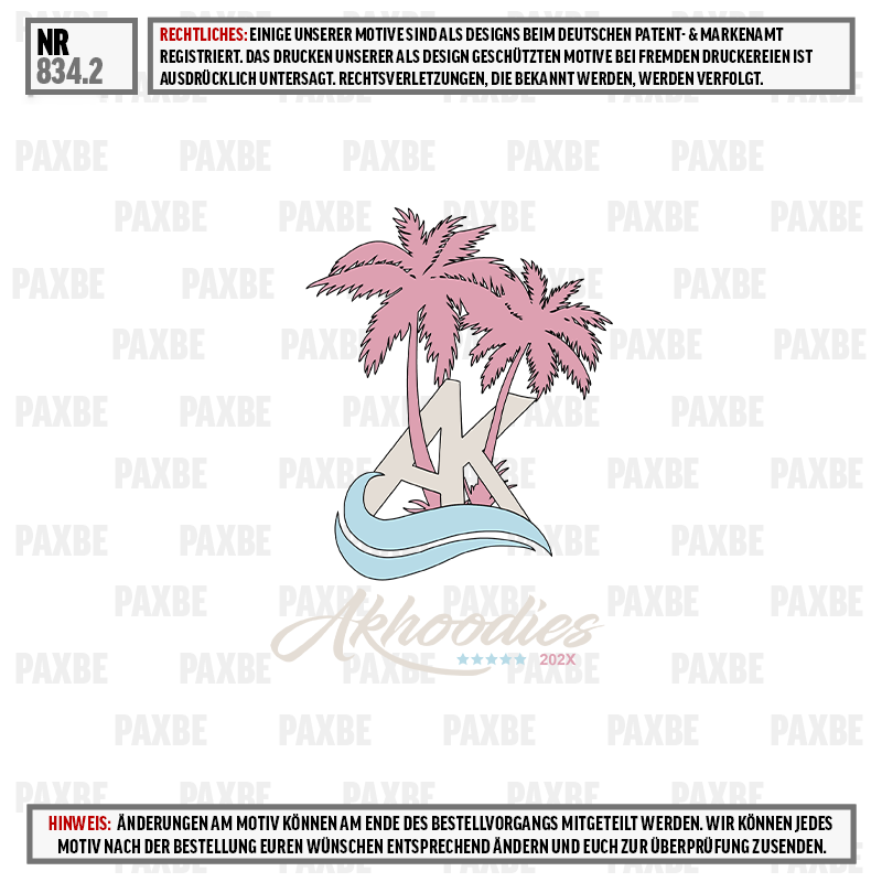 Insel, Palmen, Wellen, Strand, Akhoodles 202X, Insel, Palmen, Wellen, Sommer, Logo