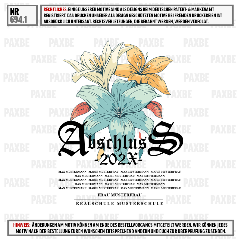 Blumen, Illustration, Abschluss 2021, Schriftzug, Schullogo, blume, lilie, tulpe, illustration, abschluss 2021