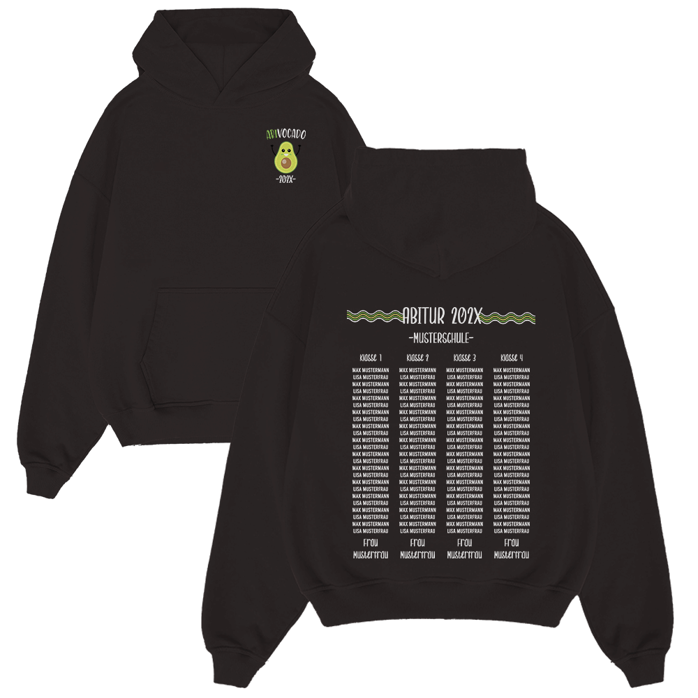 Hoodie, Schwarz, Avocado-Design, Kapuze, Kleidung mit Druck, Hoodie, Schwarz, Avocado-Design, Kapuzenpulli, Drucktext